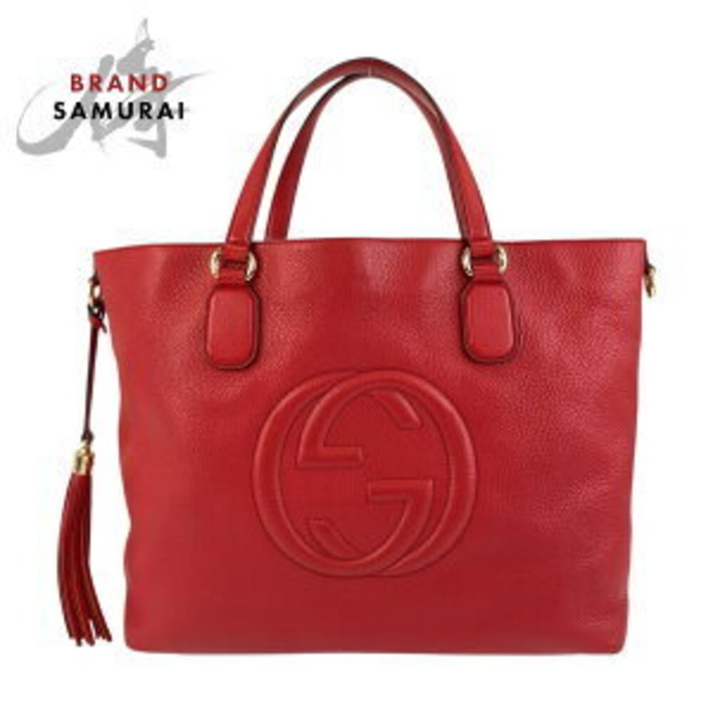 GUCCI Soho red leather tote bag